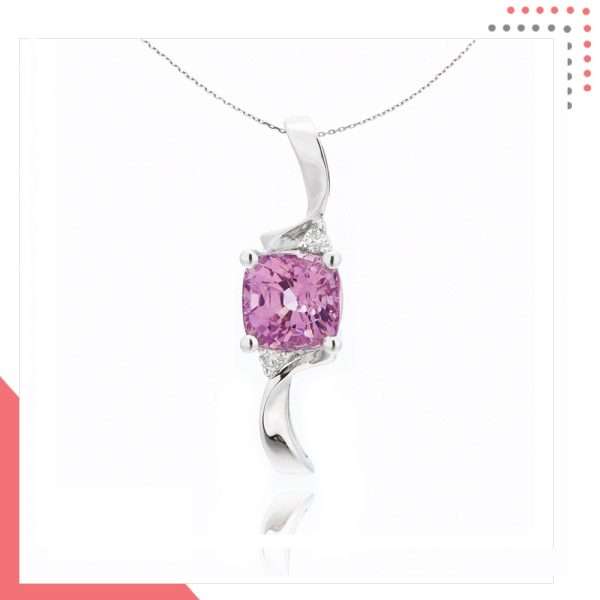 Divine Gems Lilac Antheia Streamer 18K White Gold Pendant