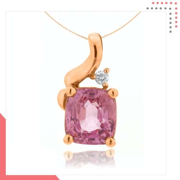 Divine Gems Lilac Athena Low Loop 18K Rose Gold Pendant