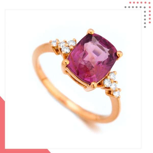 Divine Gems Pink Antheia Floral Diamond 18K Rose Gold Ring