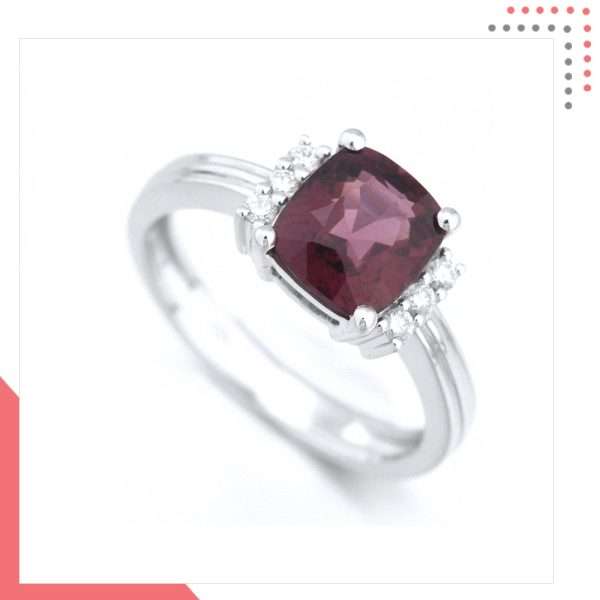 Divine Gems Lilac Premium 18K White Gold Ring