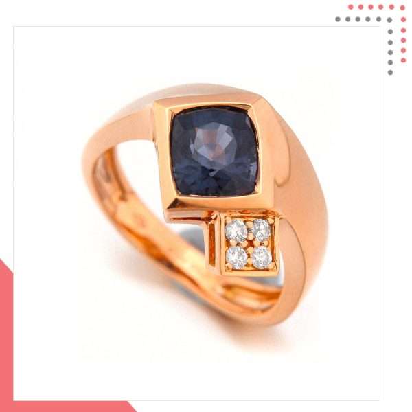 Divine Gems Space EOS Covered Ring in 18K Rose Gold