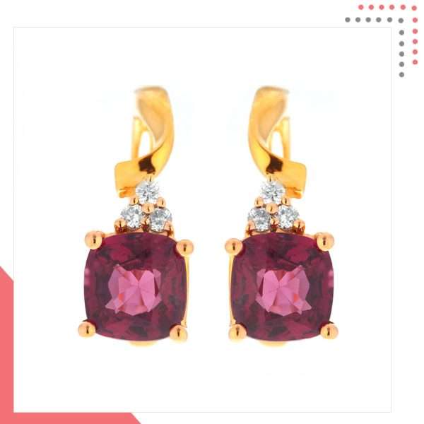 Divine Gems Purple Antheia Ribbon 18K Rose Gold Earring