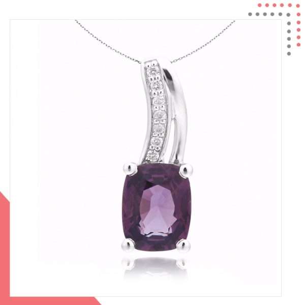 Divine Gems Violet Athena Curve Clip 18K Rose Gold Pendant