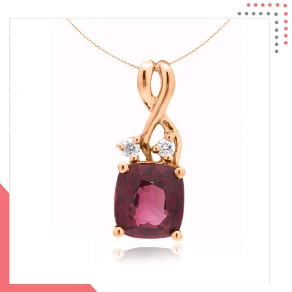 Divine Gems Lilac Antheia 8-Two Stud 18K Rose Gold Pendant