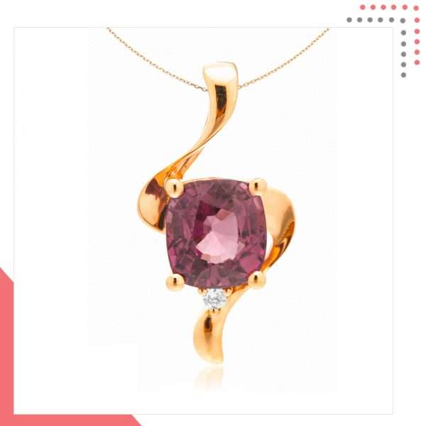 Divine Gems Lilac Antheia Curve 18K Rose Gold Pendant