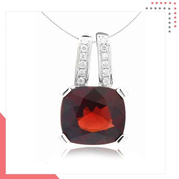 Divine Gems Red Scarlet Erato Twin 18K White Gold Pendant