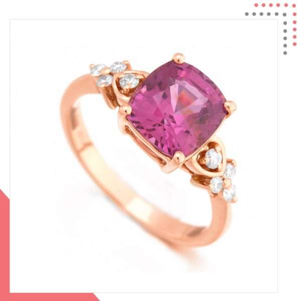 Divine Gems Pink Antheia Floral Love 18K Rose Gold Ring