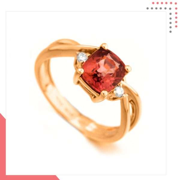 Divine Gems Scarlet Erato Rwin 18K Rose Gold Ring