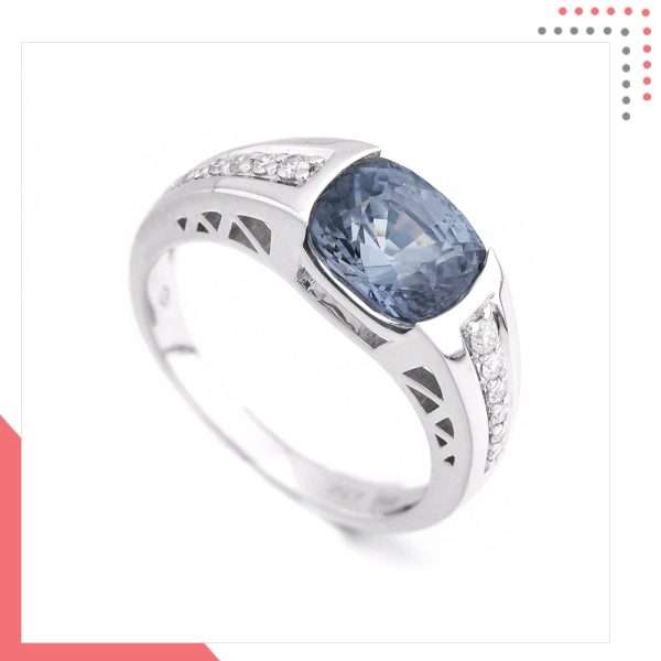 Divine Gems Cornflower EOS 18K White Gold Ring