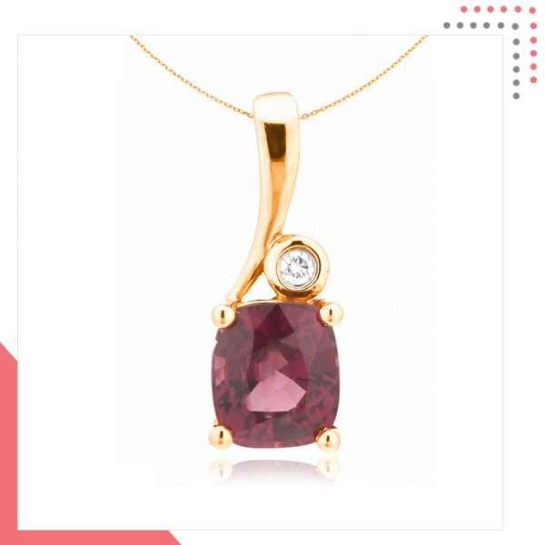 Divine Gems Purple Antheia Note 18K Rose Gold Pendant