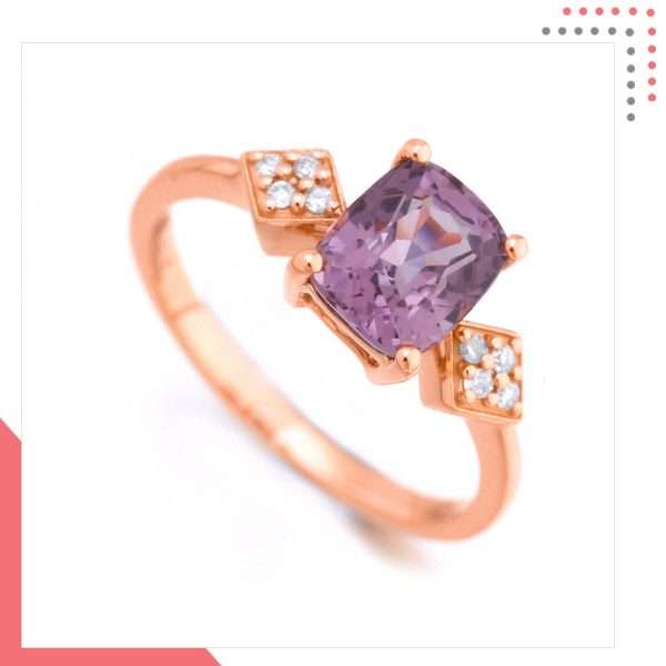 Divine Gems Lilac Antheia 18K Rose Gold Ring