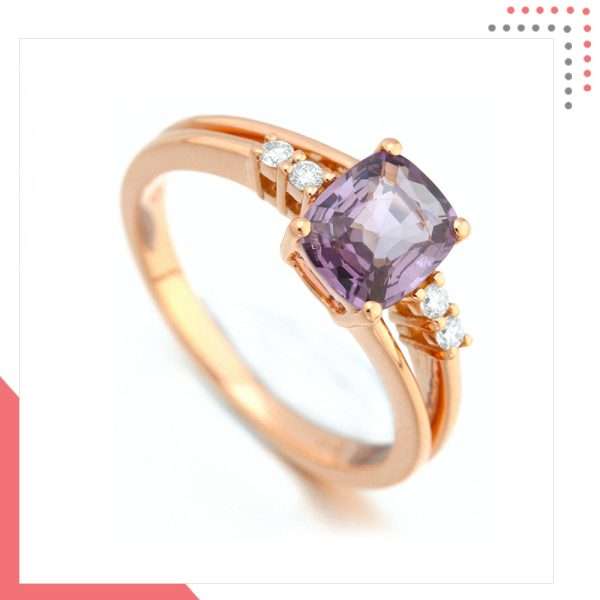 Divine Gems Lilac Antheia Twin 18K Rose Gold Ring