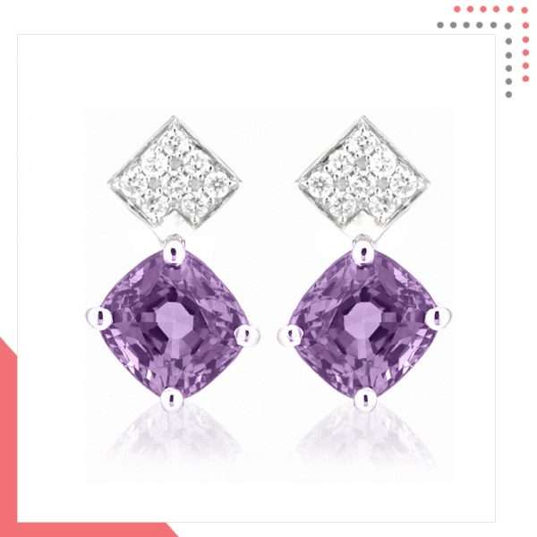 Divine Gems 18K White Gold Earring - J044796