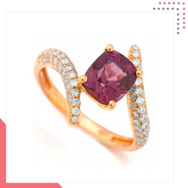 Divine Gems Pink Antheia Intertwine 18K Rose Gold Ring