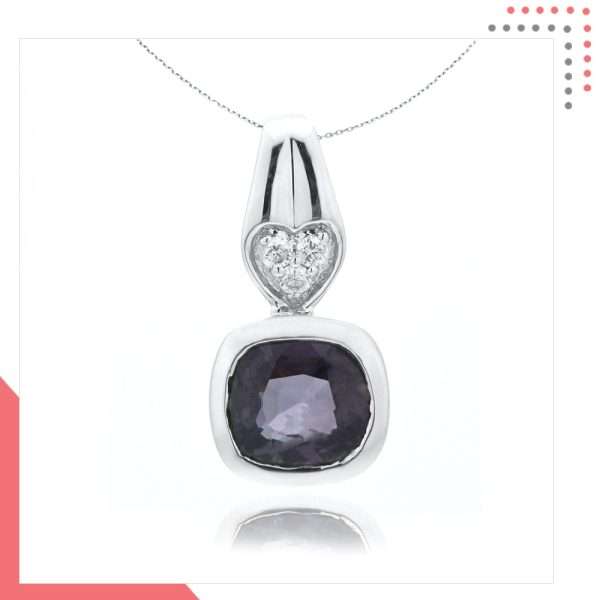 Divine Gems Dual Heart 18K White Gold Pendant