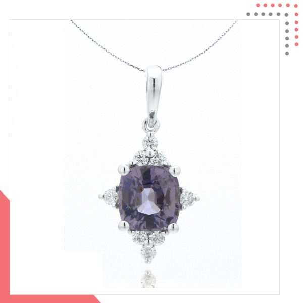 Divine Gems Lilac Athena 4 Way 18K White Gold Pendant