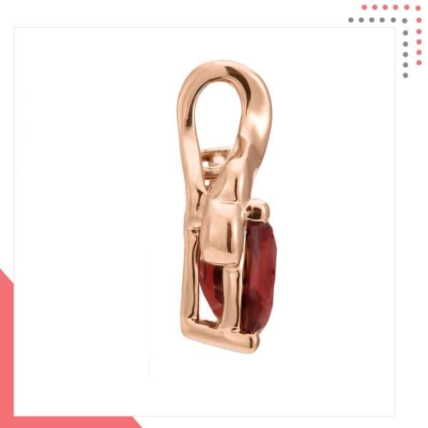 Divine Gems Scarlet Red Erato Stem 18K Rose Gold Pendant - Image 2