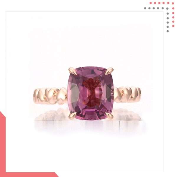 Divine Gems Purple Antheia Circle of Love 18K Rose Gold Ring - Image 3