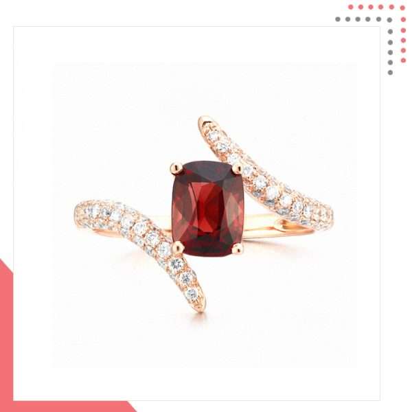 Divine Gems Scarlet Intertwine Erato Unity 18K Rose Gold Ring - Image 4