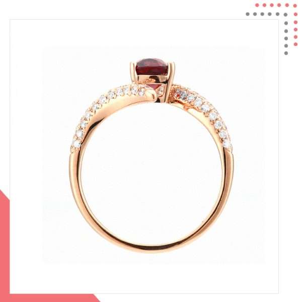 Divine Gems Scarlet Intertwine Erato Unity 18K Rose Gold Ring - Image 3