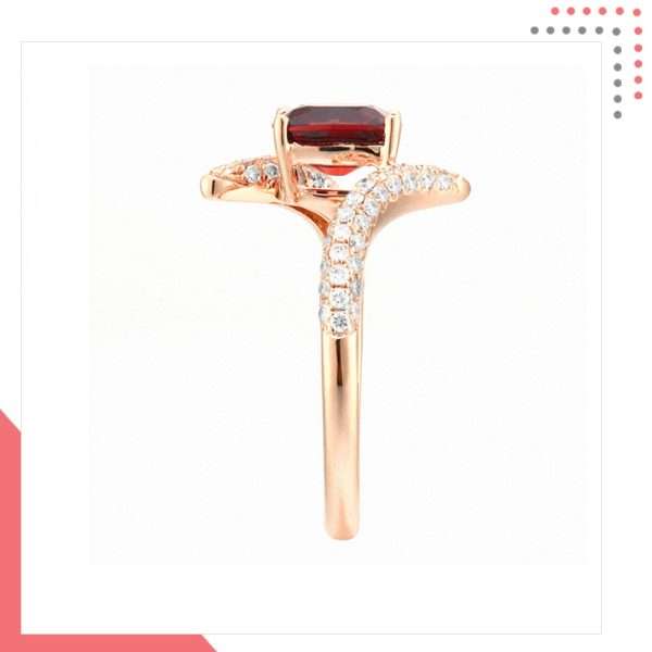 Divine Gems Scarlet Intertwine Erato Unity 18K Rose Gold Ring - Image 2