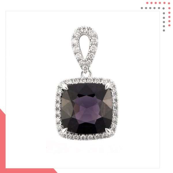 Divine Gems Violet Urania Loop 18K White Gold Pendant