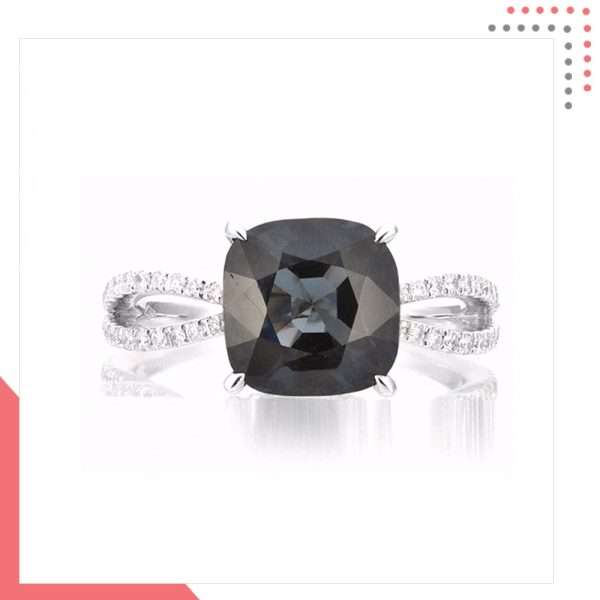 Divine Gems Premium Bold Black EOS 18K White Gold Ring - Image 4