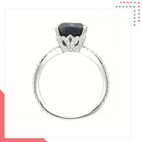 Divine Gems Premium Bold Black EOS 18K White Gold Ring - Image 3