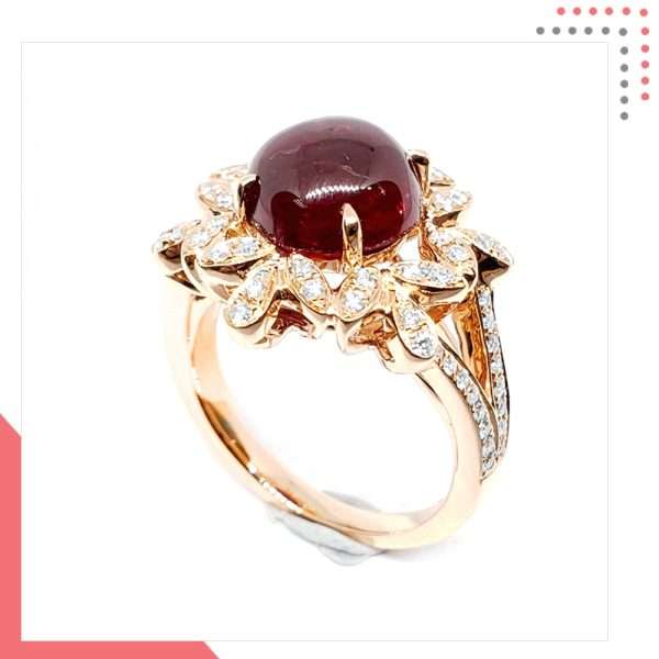 Divine Gems Flower Dome Urania Lily 18K Rose Gold Ring